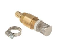 tecuro - Juego de filtro de succión 1/2 pulgada, válvula de pie de latón con válvula antirretorno y rejilla de aspiración, conector de manguera y abrazadera de manguera - 2760121