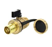 tecuro - KFE válvula de bola conexión 3/4 pulgadas AG x salida 1 pulgada AG, con conexión de manguera y tapa de seguridad, válvula de llenado de caldera válvula de vaciado