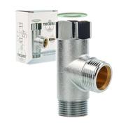 tecuro Pieza en T para subdistribución en el grifo con conexión de 3/4 pulgadas, ideal para válvulas de dispositivos y válvulas combinadas, latón cromado mate