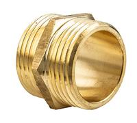 Tecuro - Racor doble (latón pulido, rosca exterior de 3/4")