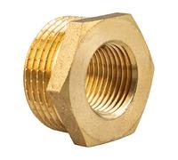 tecuro Reductor de rosca exterior G 3/8 x rosca interior Rp 1/4 pulgadas, MS-blank CW617N, según el reglamento de agua potable 50930-6, con superficie de llave hexagonal