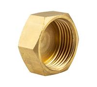 tecuro Tapa de latón, tapón ciego con hexágono, rosca interior Rp 1 1/4 pulgadas, latón blanco CW617N según el reglamento de agua potable 50930-6