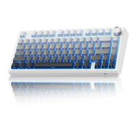 TECURS MK209 Teclado mecánico Gaming 75% QWERTY (distribución US), Teclado Gasket con Hot Swap, Compatible con 2.4 GHz/Type-C/BT 5.0, iluminación RGB, Teclas PBT con impresión Lateral