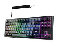 TECWARE Phantom+ Elite - Teclado mecánico RGB de 87 teclas, retroiluminación LED, intercambio en caliente universal, con cable e inalámbrico, conectividad de 3 modos, sonido Thocky, negro Elite Wraith