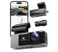 TECXLERON Dashcam delantera y trasera, cámara 4K Dual Dashcam, cámara de salpicadero para coches con visión nocturna Starlight, 160° frontal y 150° trasera gran angular, GPS, WDR, sensor G, modo de