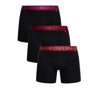 Ted Baker 3-Pack Cotton Boxer Brief Ropa Interior de Hombres, Black Festival Fucsia/Black Jester Red/Black Cayenne, L