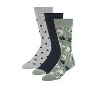 Ted Baker 3 Pack Pattern Crew Dress Socks Calcetines, Iceberg Green/Navy/Grey Heather, Talla única Hombres