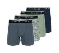 Ted Baker 4 Pack Cotton Stretch Boxer Briefs Ropa Interior de Hombres, Castlerock/Palms/Iceberg Green/Sky, L