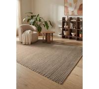 Ted Baker Alfombra de Cuerda para salón, Aspecto de Cuerda, Adecuada para Exteriores, fácil de Limpiar y Resistente, Aspecto de Cuerda Trenzada para salón, Comedor, terraza, Color Beige y Gris, 160 x
