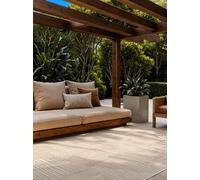 Ted Baker Alfombra de Tejido Plano Nightingale, Reversible, Adecuada para Exteriores, fácil de Limpiar, Moderna, diseño a Cuadros para salón, terraza, Comedor, balcón - Yute Blanco, 120 x 170 cm