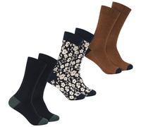 TED BAKER Becools Calcetines de Hombre 3 Par Regular Ajuste Informal Negro Braun