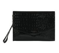 Ted Baker bolso de mano muñequera Wesslie Croc Effect Icon Envelope Pouch Black negro