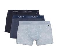 Ted Baker bóxer Hombre Paquete Tres - Azul/Denim Oscuro/Azul Alatri - M