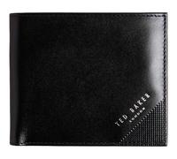 Ted Baker Cuero Monedero Embossed Corner Leather Bifold Coin Wallet Black Negro