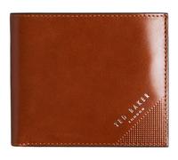 Ted Baker Cuero Monedero Embossed Corner Leather Bifold Coin Wallet Tan marrón Claro