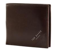 Ted Baker Cuero Monedero Prugs Embossed Corner Leather Bifold Coin Wallet Brown marrón