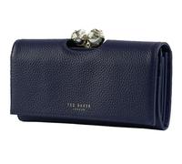 Ted Baker Cuero Monedero Roosali Rose Detail Leather Large Bobble Purse Dk -Blue Azul Marino