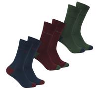 TED BAKER Greeno Hombre Calcetines 3 Par Regular Ajuste Informal Navy Verde Roja