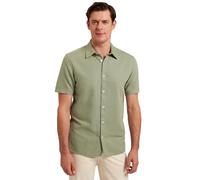 Ted Baker London MMA-ZEFRE-SS - Camisa Regular de Lino, Color Verde