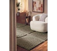 Ted Baker - Moderna Alfombra de Pelo Largo Jasper - Alfombra Suave para salón, diseño geométrico, Estructura Shaggy 3D, Hecha a Mano, Efecto Profundo para Sala de Estar, Dormitorio - Verde, 80 x 150