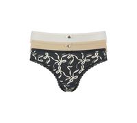 Ted Baker Myrtle 3pk Plain And Print Brief With Lace Trim Jet Black Bo Talla: L | Calzoncillos Outlet | Mujer | Negro