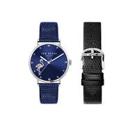Ted Baker Phylipa Iconic Ladies Box Set Reloj con correa de cuero azul y negro (Modelo: BKGFW22039I), Azul