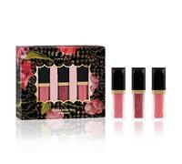 Ted Baker Power Pout Trio, 3 brillos de labios, peonía delicada, rosa transparente y rosa esmaltado, juego de regalo para mujeres, 3 x 4,34 ml