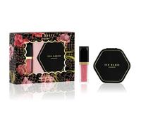 Ted Baker Ready Pout - Juego de regalo de lujo de 4,34 ml de brillo de labios y espejo compacto de doble aumento para bolsos, elegante juego de regalo de belleza para mujeres y niñas