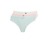 Ted Baker Zaria 3pk Solid Brief With Lace Trim Egret/blue/almond Talla: XL | Calzoncillos Outlet | Mujer | Blanco