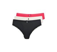 Ted Baker Zaria 3pk Solid Brief With Lace Trim Jet Black/egret/azalea Talla: XL | Calzoncillos Outlet | Mujer | Blanco