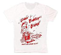 Ted Bundy Burn Bundy Burn Camiseta Unisex Printed Tee Graphic Top Men White Shirt, Blanco, S