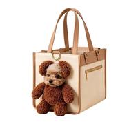Ted-dy Bear Dog Carrier Bag, 2 - N 1 Multifuncional Pet Handbag Furry Ears | Interior espacioso y transpirable, 34 x 24 x 16,5 cm, para viajes, senderismo, compras, commuting y salida