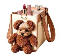 Ted-dy Bear Dog Carrier Bag, 2 - N 1 Multifuncional Pet Handbag Furry Ears | Interior espacioso y transpirable, 34 x 24 x 16,5 cm, para viajes, senderismo, compras, commuting y salida