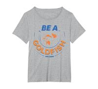 Ted Lasso Be a Goldfish Camiseta, Mujer Tallas Grandes, Gris Jaspeado, 4XL Grande