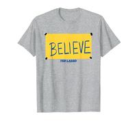 Ted Lasso Believe Sign Camiseta, Hombre, Gris Jaspeado, 4XL