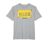 Ted Lasso Believe Sign Camiseta, Hombre Tallas Grandes, Gris Jaspeado, 3X Alto