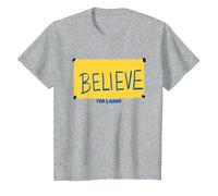 Ted Lasso Believe Sign Camiseta, Niños, Gris Jaspeado, 4 años