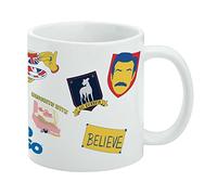 Ted Lasso Collage - Taza de café de cerámica, novedosa taza de regalo para café, té y bebidas calientes, 325 ml, color blanco
