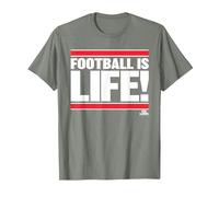 Ted Lasso Football is Life Camiseta, Hombre, Verde Militar Jaspeado, S