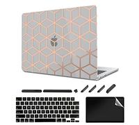 TeDaWen Funda Adecuada para MacBook Air de 13,6 Pulgadas (Modelo de Lanzamiento 2022: Chip A2681 M2), Funda de Cristal y Funda para Teclado y Protector de Pantalla, Oro Rosa Transparente, RT 9