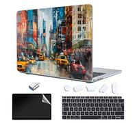 TeDaWen Funda Compatible con MacBook Air 13 Pulgadas 2023-2018， Modelo：M1 A2337 A2179 A1932,Carcasa Rígida Protector de Plástico Cubierta & EU Teclado Cubierta & Pantalla Protecto,Ciudades