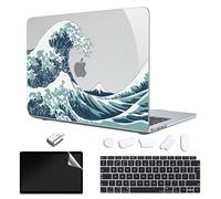 TeDaWen Funda Compatible con MacBook Air 13 Pulgadas 2023-2018, Modelo:M1 A2337 A2179 A1932,Carcasa Rígida Protector de Plástico Cubierta & EU Teclado Cubierta & Pantalla Protecto, Olas