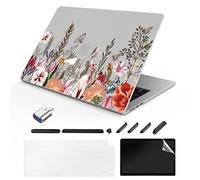 TeDaWen Funda Compatible con MacBook Air de 13.6 Pulgadas, Modelo de versión 2025-2022, Chip M4 A3240 A3113 M3 A2681 M2, Funda rígida con patrón Impreso para MacBook Air 13.6, Plantas y Flores A1