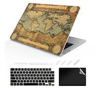 TeDaWen Funda compatible para MacBook Air de 13.6 pulgadas Modelo de versión 2022: chip A2681 M2, funda rígida para portátil y cubierta de teclado para MacBook Air 13.6, mapa del mundo 1