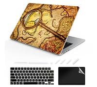 TeDaWen Funda compatible para MacBook Air de 13.6 pulgadas, modelo de versión 2022: chip A2681 M2, funda rígida para portátil y cubierta de teclado para MacBook Air 13.6, mapa del mundo 15