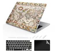 TeDaWen Funda compatible para MacBook Air de 13.6 pulgadas, modelo de versión 2022: chip A2681 M2, funda rígida para portátil y cubierta de teclado para MacBook Air 13.6, mapa del mundo 5