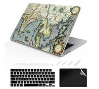 TeDaWen Funda compatible para MacBook Air de 13.6 pulgadas, modelo de versión 2022: chip A2681 M2, funda rígida para portátil y cubierta de teclado para MacBook Air 13.6, mapa del mundo 3
