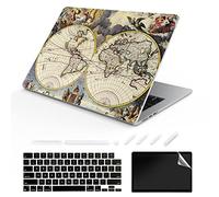 TeDaWen Funda compatible para MacBook Air de 13.6 pulgadas, modelo de versión 2022: chip A2681 M2, funda rígida para portátil y cubierta de teclado para MacBook Air 13.6, mapa del mundo 10