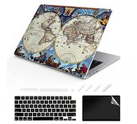 TeDaWen Funda compatible para MacBook Air de 13.6 pulgadas, modelo de versión 2022: chip A2681 M2, funda rígida para portátil y cubierta de teclado para MacBook Air 13.6, mapa del mundo 8