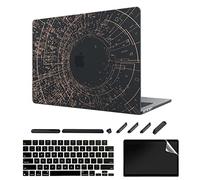 TeDaWen Funda esmerilada Adecuada para MacBook Air de 13.6 Pulgadas (Modelo de versión 2022: Chip A2681 M2), Funda Protectora esmerilada y Cubierta de Teclado y Protector de Pantalla, Mate Negro Q1